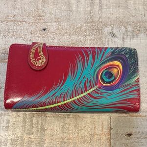 Colorful Peacock Shag Wear Feather Women's wallet